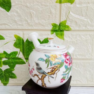 Bộ ấm chén Chim Hoa Mẫu Đơn 9 món - hàng sứ xương cao cấp